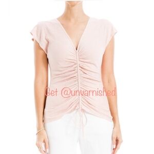 Max Studio Center Cinched Short Sleeves Top
